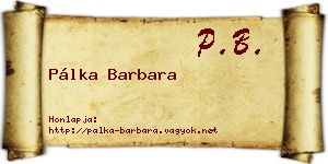 Pálka Barbara névjegykártya